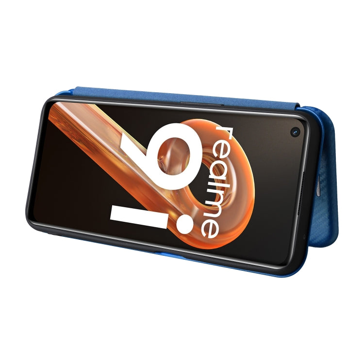 For OPPO Realme 9i / A36 Carbon Fiber Texture Horizontal Flip PU Phone Case