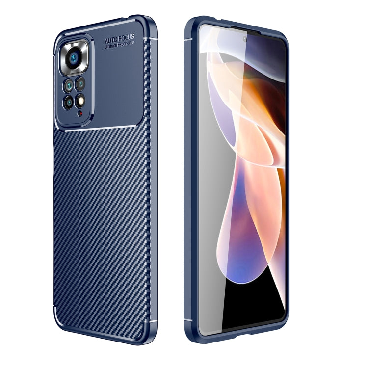 For Xiaomi Redmi Note 11 Pro Overseas Version Carbon Fiber Texture Shockproof TPU Phone Case