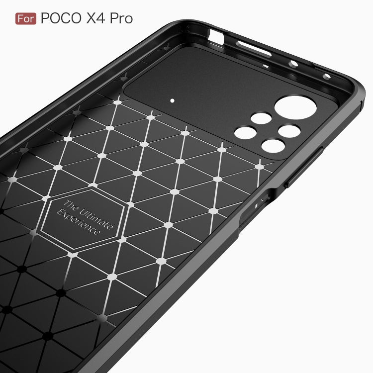For Xiaomi Poco X4 Pro 5G Carbon Fiber Texture Shockproof TPU Phone Case