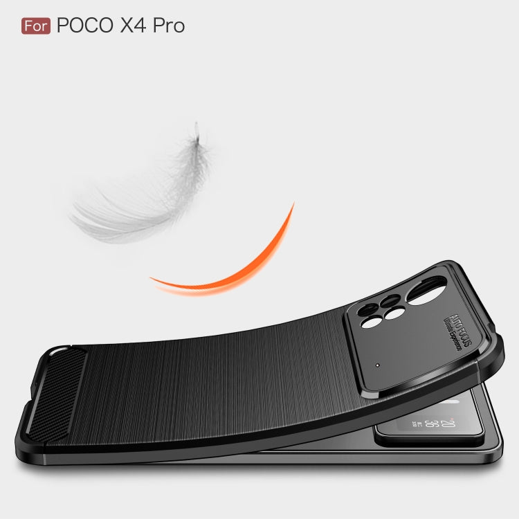 For Xiaomi Poco X4 Pro 5G Carbon Fiber Texture Shockproof TPU Phone Case