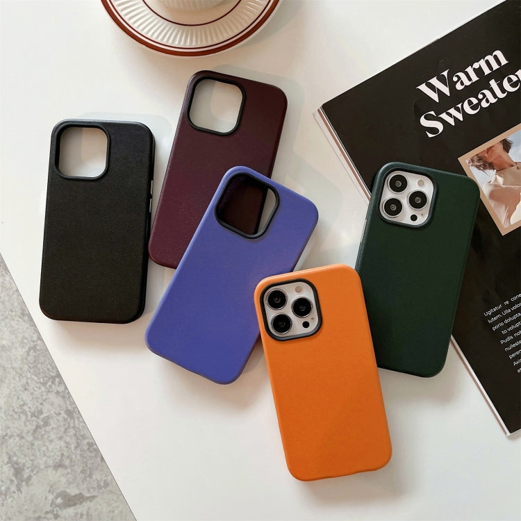 For iPhone 13 Pro Max Solid Color Leather Phone Case