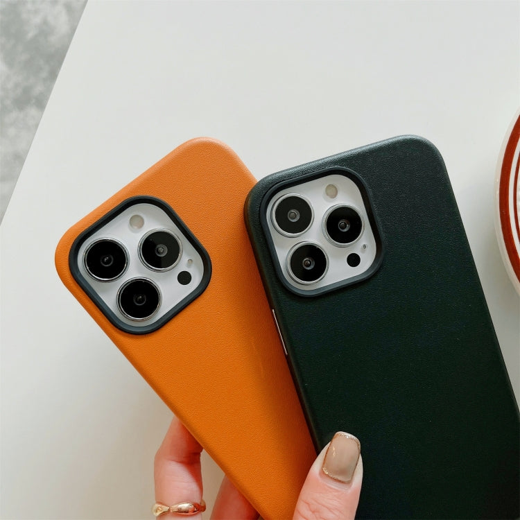 For iPhone 12 Pro Max Solid Color Leather Phone Case