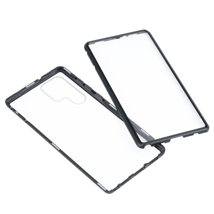 For Samsung Galaxy S22 Ultra 5G HD Magnetic Metal Tempered Glass Phone Case