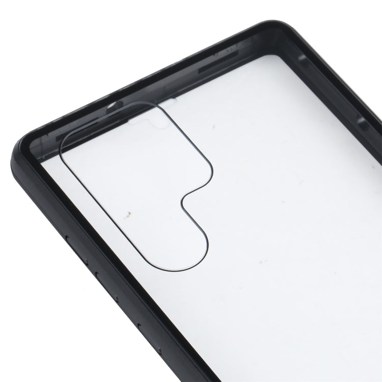 For Samsung Galaxy S22 Ultra 5G HD Magnetic Metal Tempered Glass Phone Case