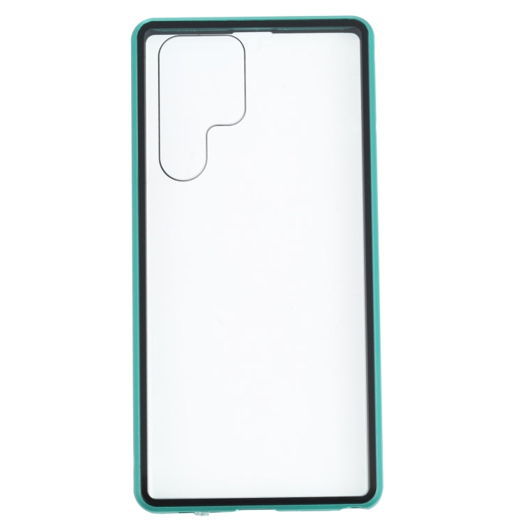 For Samsung Galaxy S22 Ultra 5G HD Magnetic Metal Tempered Glass Phone Case