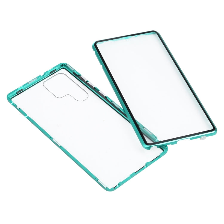 For Samsung Galaxy S22 Ultra 5G HD Magnetic Metal Tempered Glass Phone Case