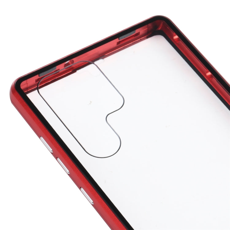 For Samsung Galaxy S22 Ultra 5G HD Magnetic Metal Tempered Glass Phone Case