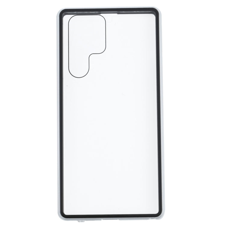 For Samsung Galaxy S22 Ultra 5G HD Magnetic Metal Tempered Glass Phone Case