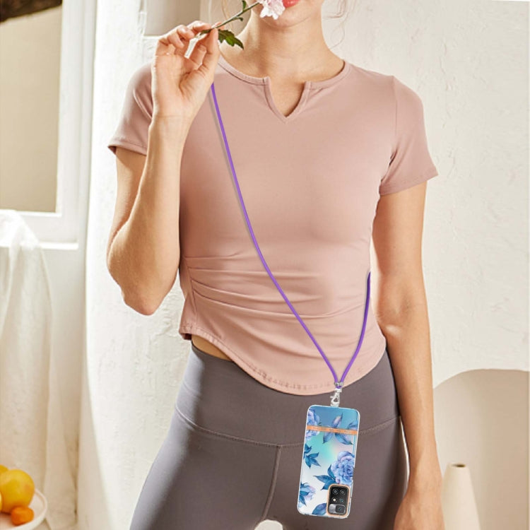 For Xiaomi Redmi 10 Flowers Series TPU Phone Case with Lanyard