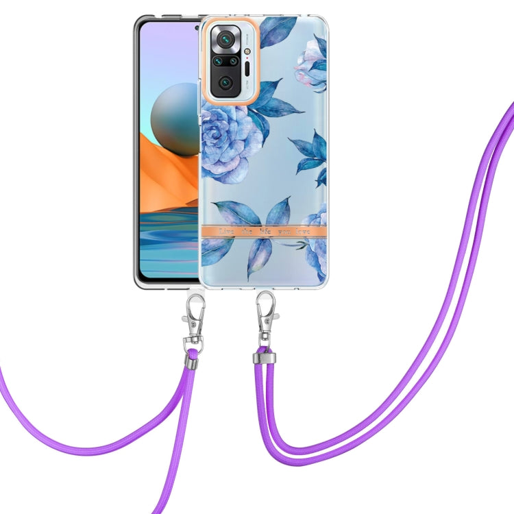 For Xiaomi Redmi Note 10 Pro Max / Note 10 Pro Flowers Series TPU Phone Case with Lanyard