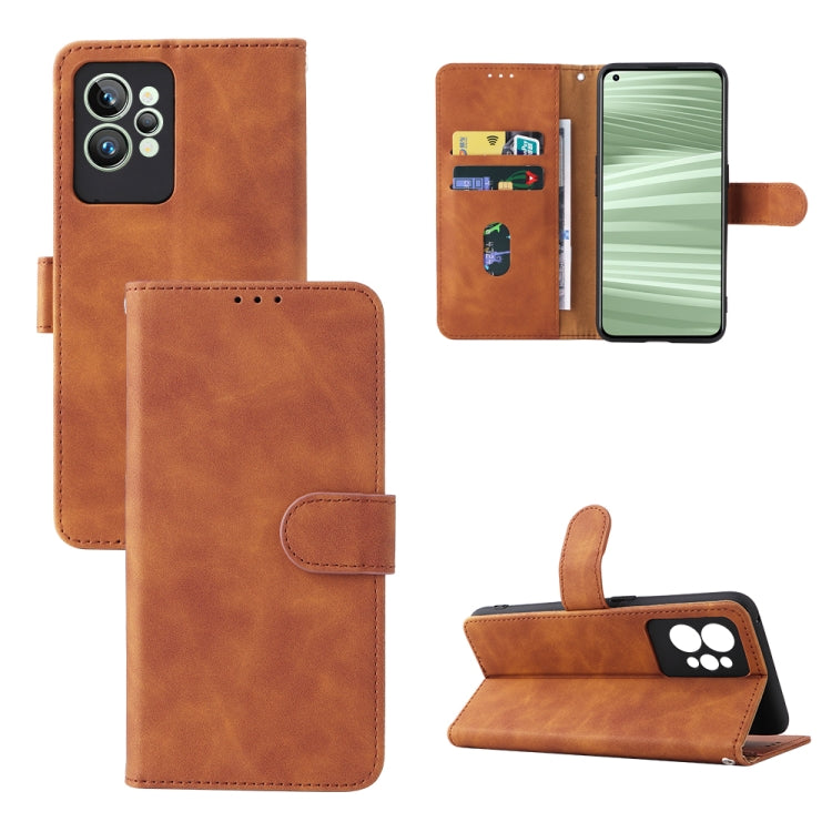 For OPPO Realme GT2 Pro 5G Skin Feel Magnetic Buckle Leather Phone Case