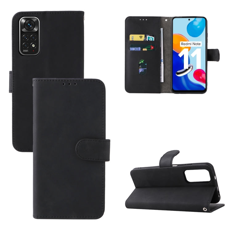 For Xiaomi Redmi Note 11 / Note 11S Global Skin Feel Magnetic Buckle Leather Phone Case