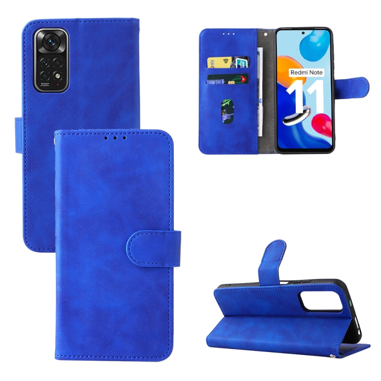 For Xiaomi Redmi Note 11 / Note 11S Global Skin Feel Magnetic Buckle Leather Phone Case