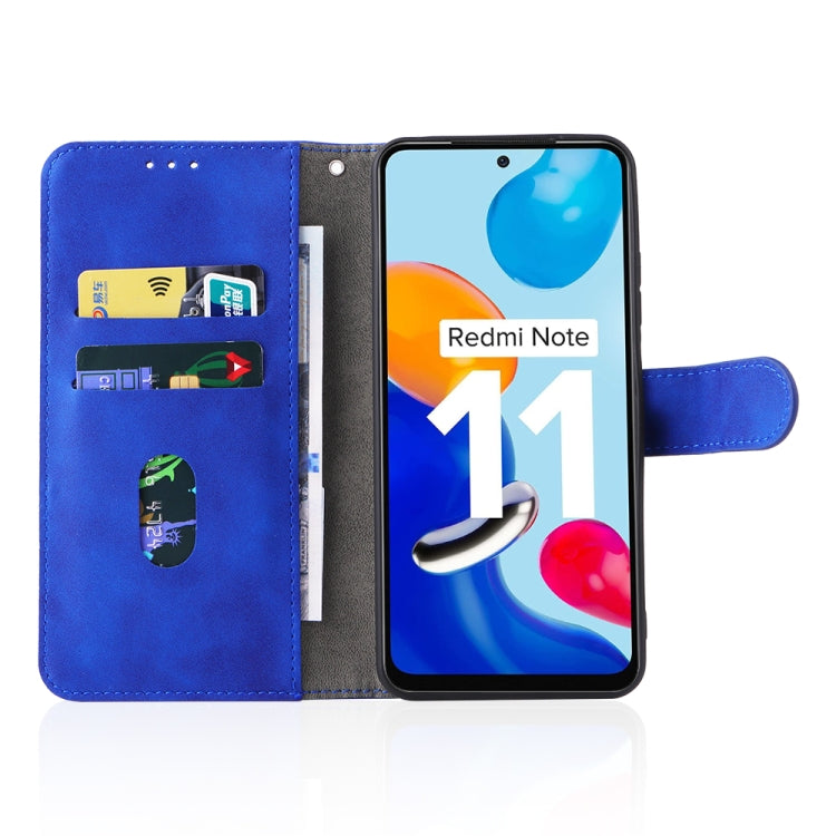 For Xiaomi Redmi Note 11 / Note 11S Global Skin Feel Magnetic Buckle Leather Phone Case