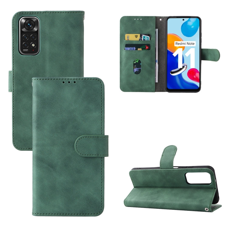 For Xiaomi Redmi Note 11 / Note 11S Global Skin Feel Magnetic Buckle Leather Phone Case
