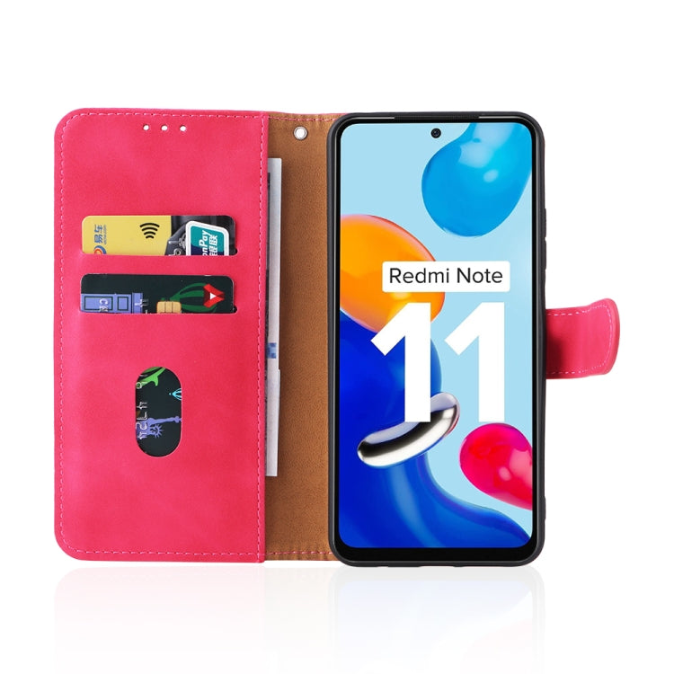 For Xiaomi Redmi Note 11 / Note 11S Global Skin Feel Magnetic Buckle Leather Phone Case
