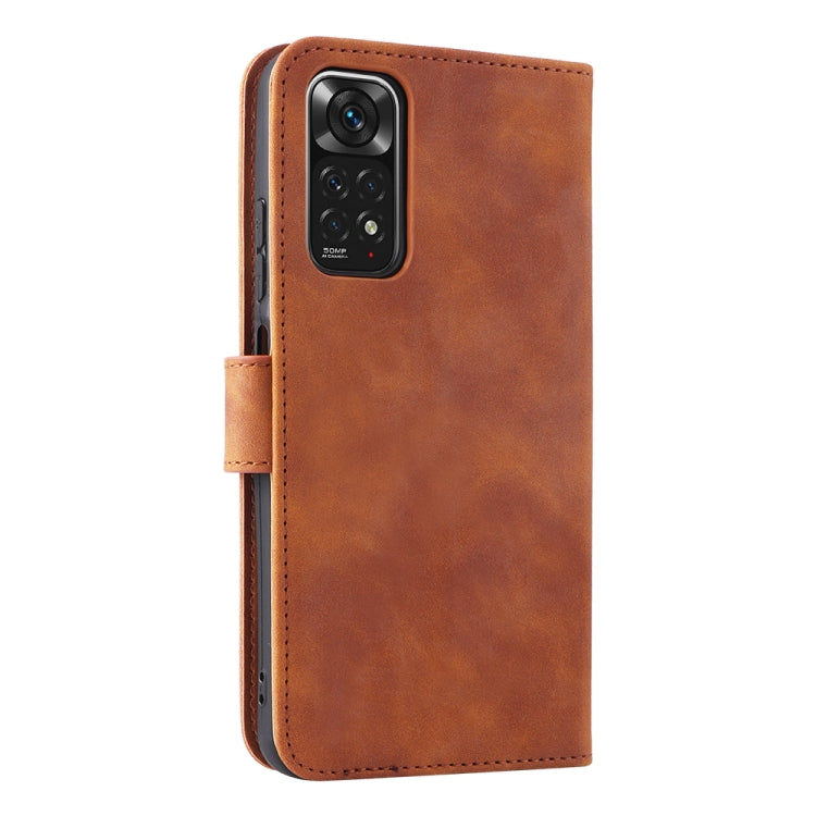 For Xiaomi Redmi Note 11 / Note 11S Global Skin Feel Magnetic Buckle Leather Phone Case