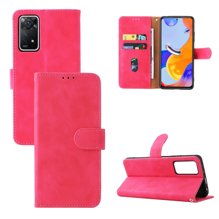 For Xiaomi Redmi Note 11 Pro 5G Foreign Version / Note 11 Pro+ 5G Skin Feel Magnetic Buckle Leather Phone Case