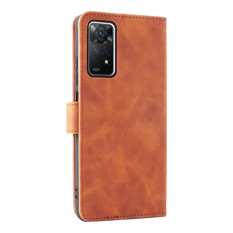 For Xiaomi Redmi Note 11 Pro 5G Foreign Version / Note 11 Pro+ 5G Skin Feel Magnetic Buckle Leather Phone Case