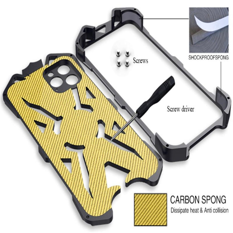 For iPhone 11 Hammer II Shockproof Metal Protective Case(Black Red)