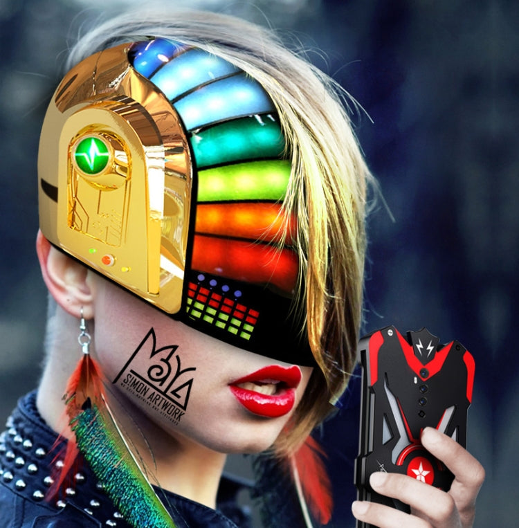 For OPPO Realme X2 Pro Hammer II Shockproof Metal Protective Case(Black Red)