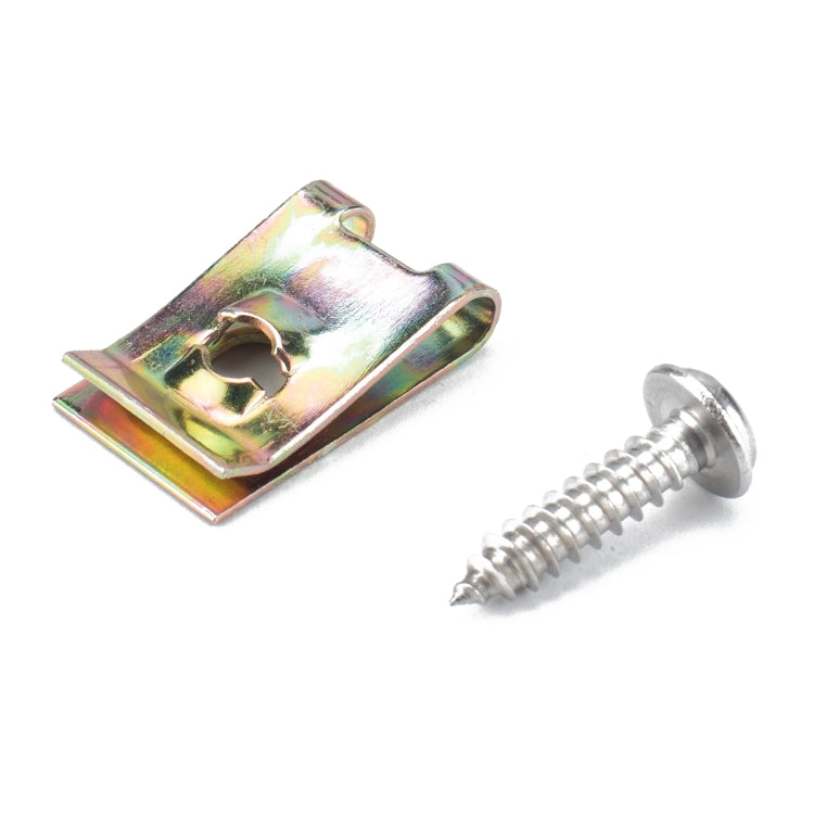 A2752 100 in 1 U-shape Nut Kit Spire Clips No.10 Zinc Speed Fasteners Lug Nuts with Screws