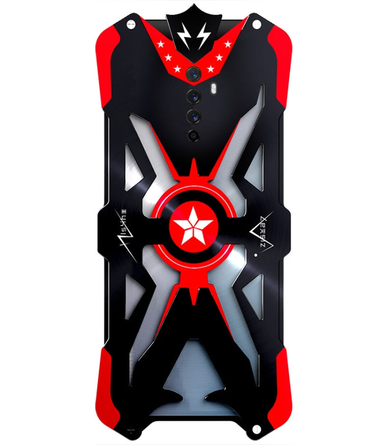 For OPPO Reno Ace Hammer II Shockproof Metal Protective Case(Black Red)