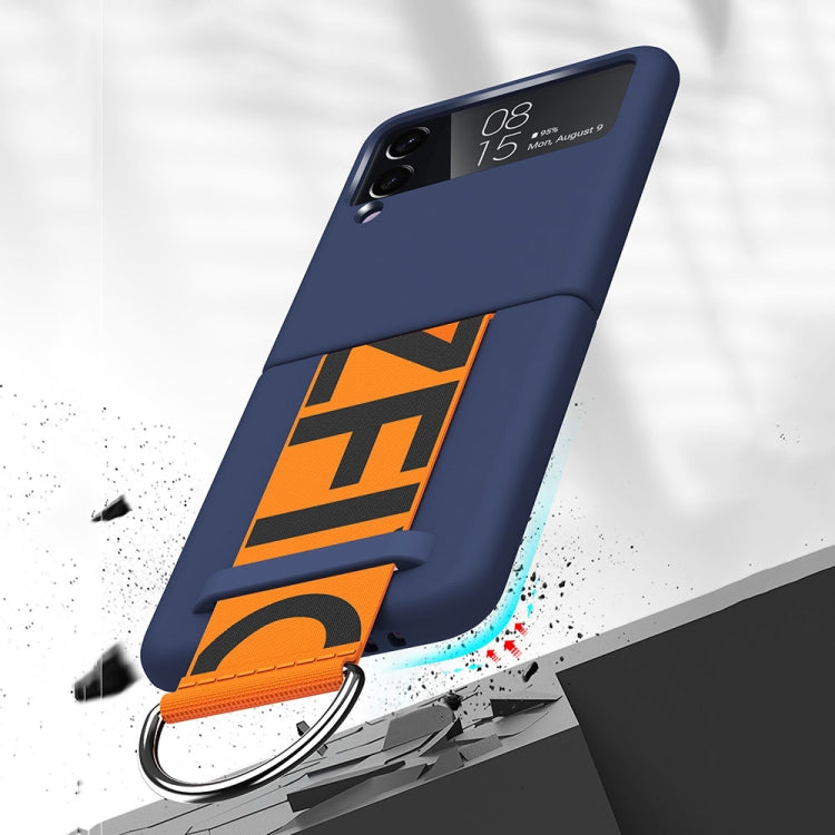 For Samsung Galaxy Z Flip3 5G Wrist Strap Skin Feel Frosted PC Phone Case