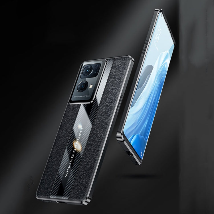 For OPPO Reno7 Racing Car Design Leather Electroplating Process Anti-fingerprint Protective Phone Case