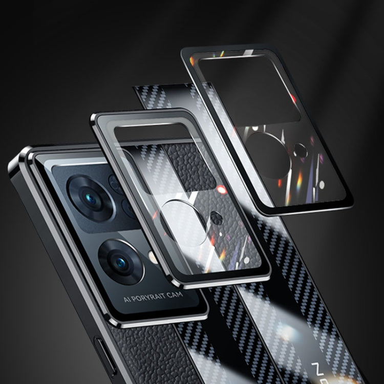 For OPPO Reno7 Pro Racing Car Design Leather Electroplating Process Anti-fingerprint Protective Phone Case