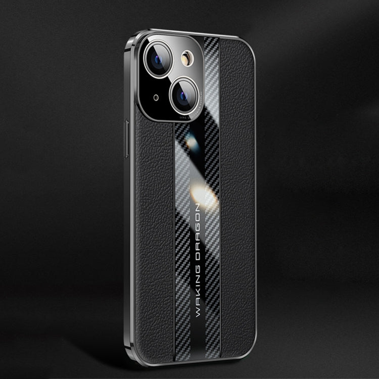 For iPhone 13 Racing Car Design Leather Electroplating Process Anti-fingerprint Protective Phone Case