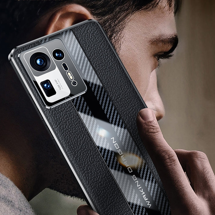 For Xiaomi Mi Mix 4 Racing Car Design Leather Electroplating Process Anti-fingerprint Protective Phone Case
