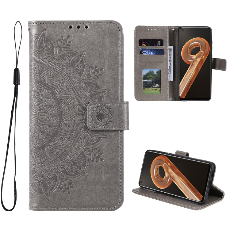 For OPPO Realme 9i Totem Flower Embossed Leather Phone Case