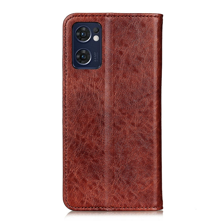 For OPPO Reno7 5G Overseas Version / Find X5 Lite Magnetic Crazy Horse Texture Horizontal Flip Leather Phone Case