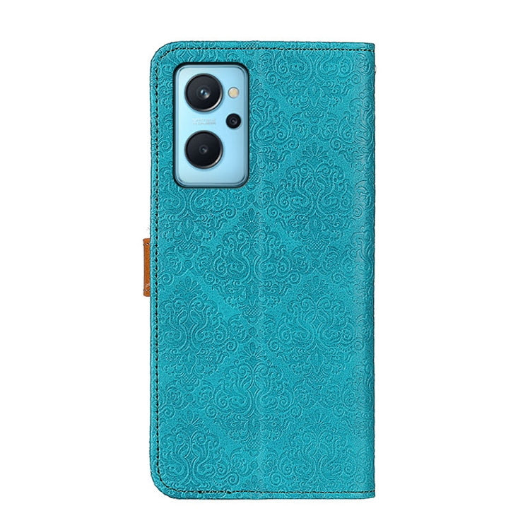 For OPPO Realme 9i / A36 4G / A76 4G / A96 4G European Floral Embossed Horizontal Flip Leather Phone Case