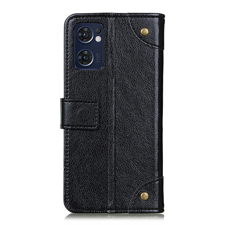 For OPPO Reno7 5G Overseas Version / Find X5 Lite Copper Buckle Nappa Texture Horizontal Flip Leather Phone Case