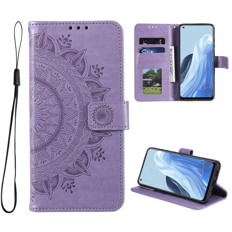 For OPPO Reno7 5G International Version / Find X5 Lite Totem Flower Embossed Leather Phone Case