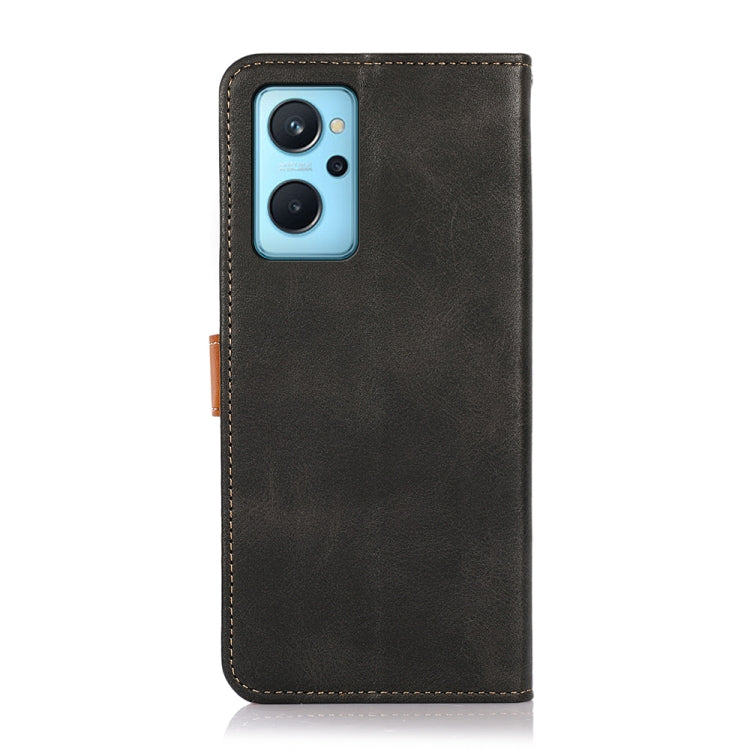 For OPPO Realme 9i KHAZNEH Dual-color Cowhide Texture Flip Leather Phone Case