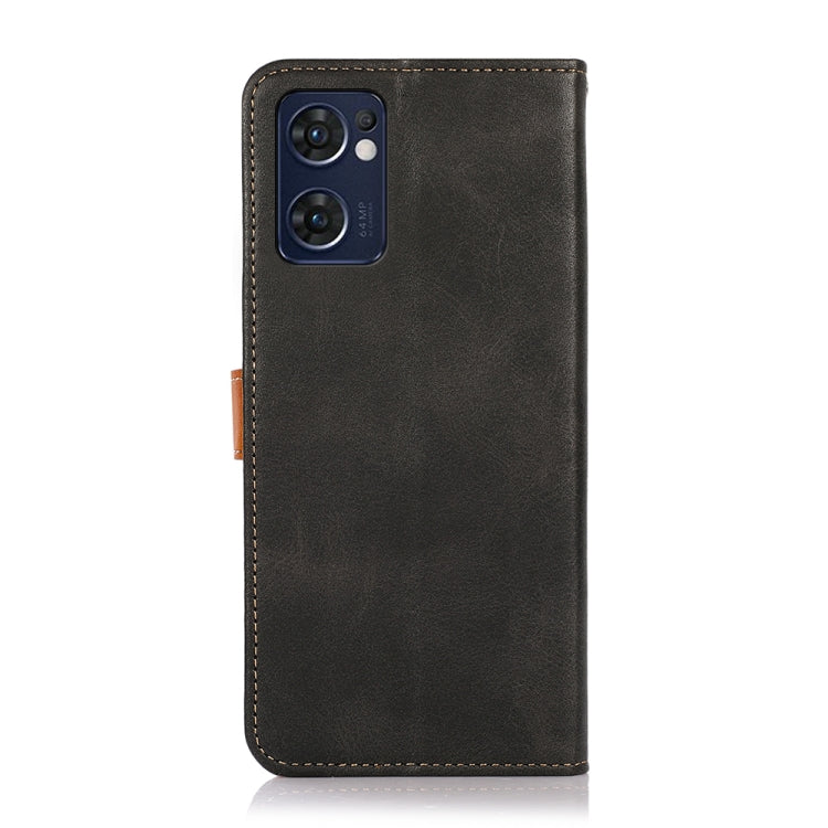 For OPPO Reno7 5G Global / Find X5 Lite KHAZNEH Dual-color Cowhide Texture Flip Leather Phone Case