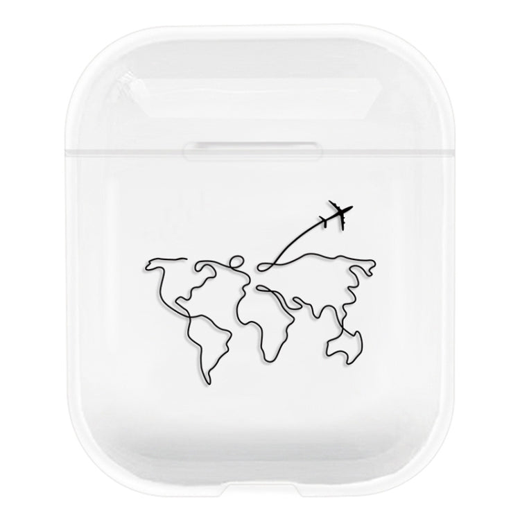 For AirPods 1 / 2 Stick Figure Mapping Transparent Earphone Protective Case