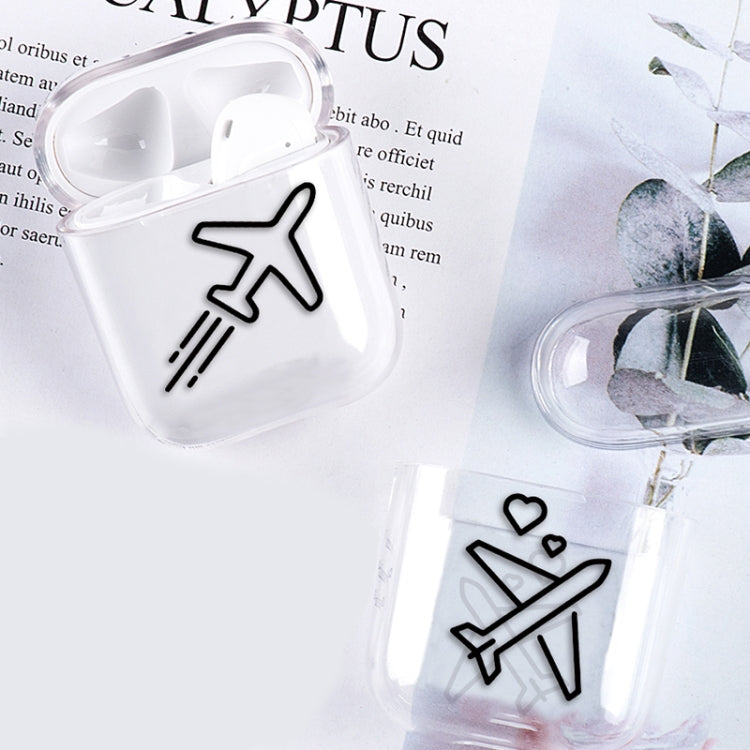 For AirPods 1 / 2 Stick Figure Mapping Transparent Earphone Protective Case