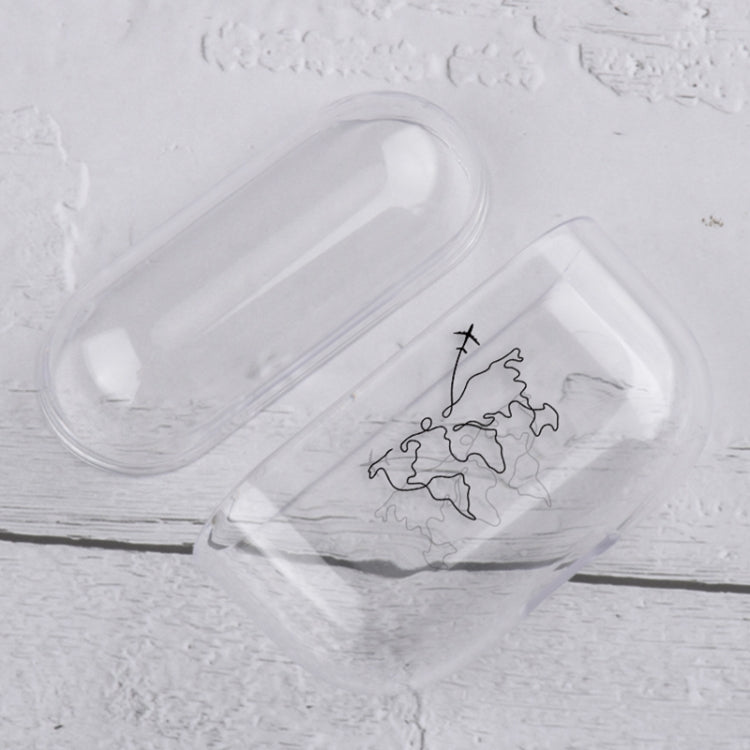 For AirPods Pro Stick Figure Mapping Transparent Earphone Protective Case