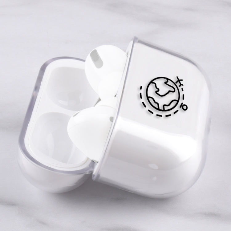 For AirPods Pro Stick Figure Mapping Transparent Earphone Protective Case