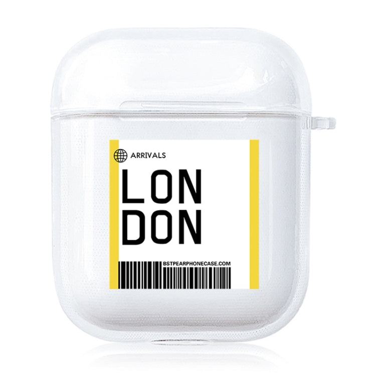 For AirPods 1 / 2 TPU Air Ticket Label Sticker Earphone Protective Case