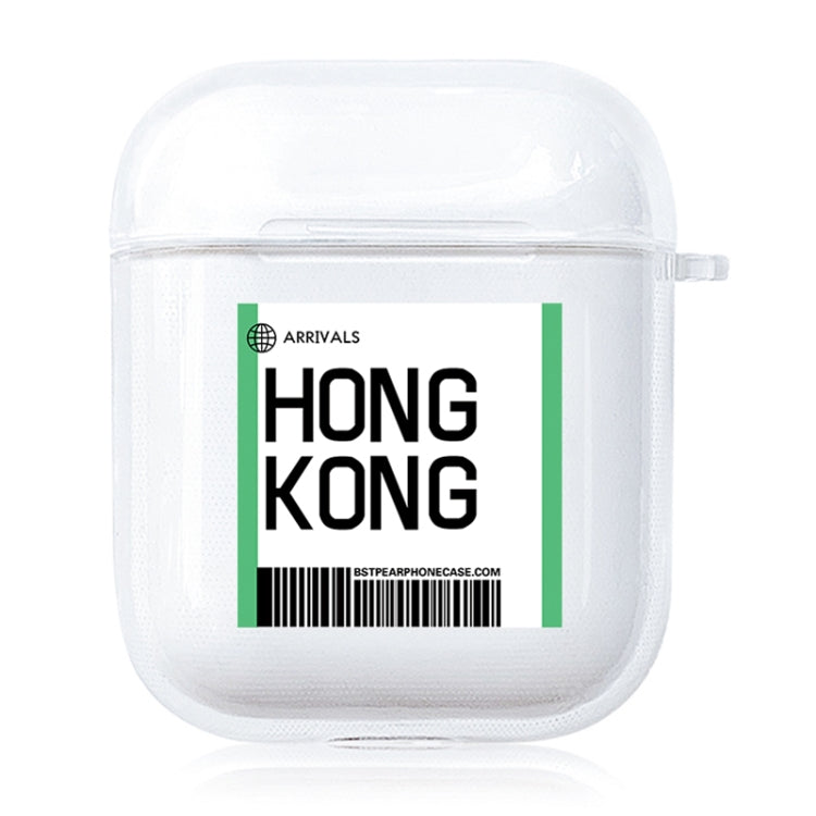 For AirPods 1 / 2 TPU Air Ticket Label Sticker Earphone Protective Case