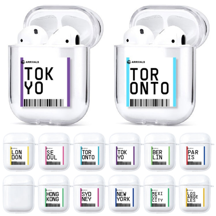 For AirPods 1 / 2 TPU Air Ticket Label Sticker Earphone Protective Case