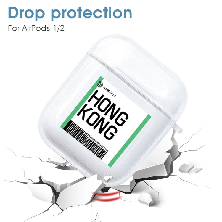 For AirPods 1 / 2 TPU Air Ticket Label Sticker Earphone Protective Case