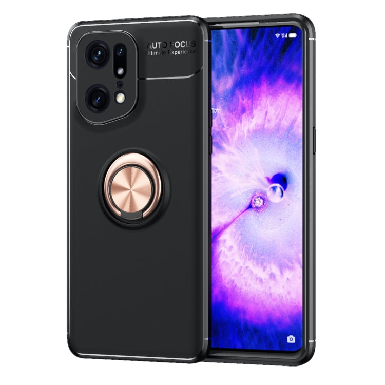 For OPPO Find X5 Pro Metal Ring Holder TPU Phone Case