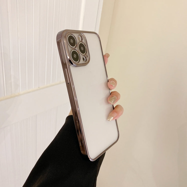 For iPhone 12 Pro Max Electroplated Transparent Glass Phone Case