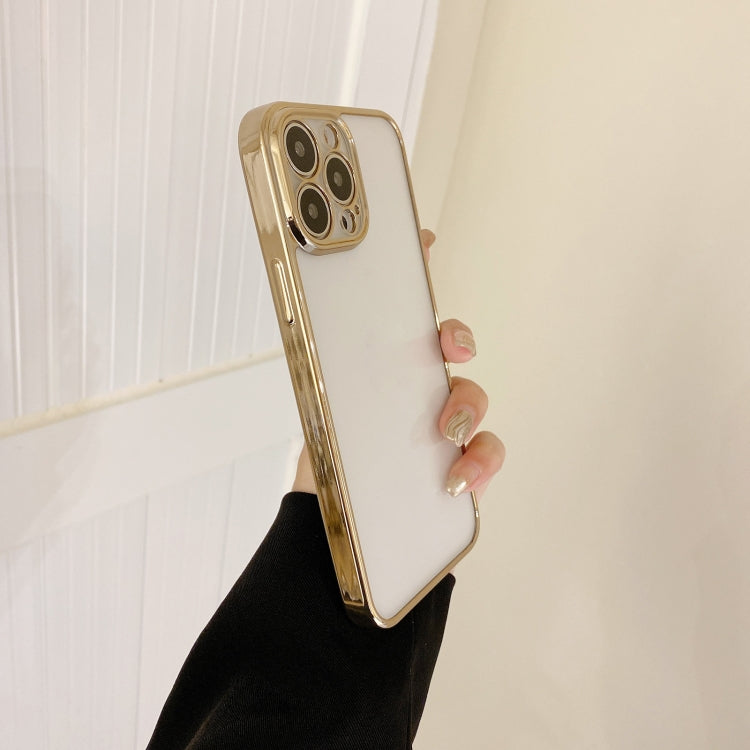 For iPhone 12 Pro Max Electroplated Transparent Glass Phone Case
